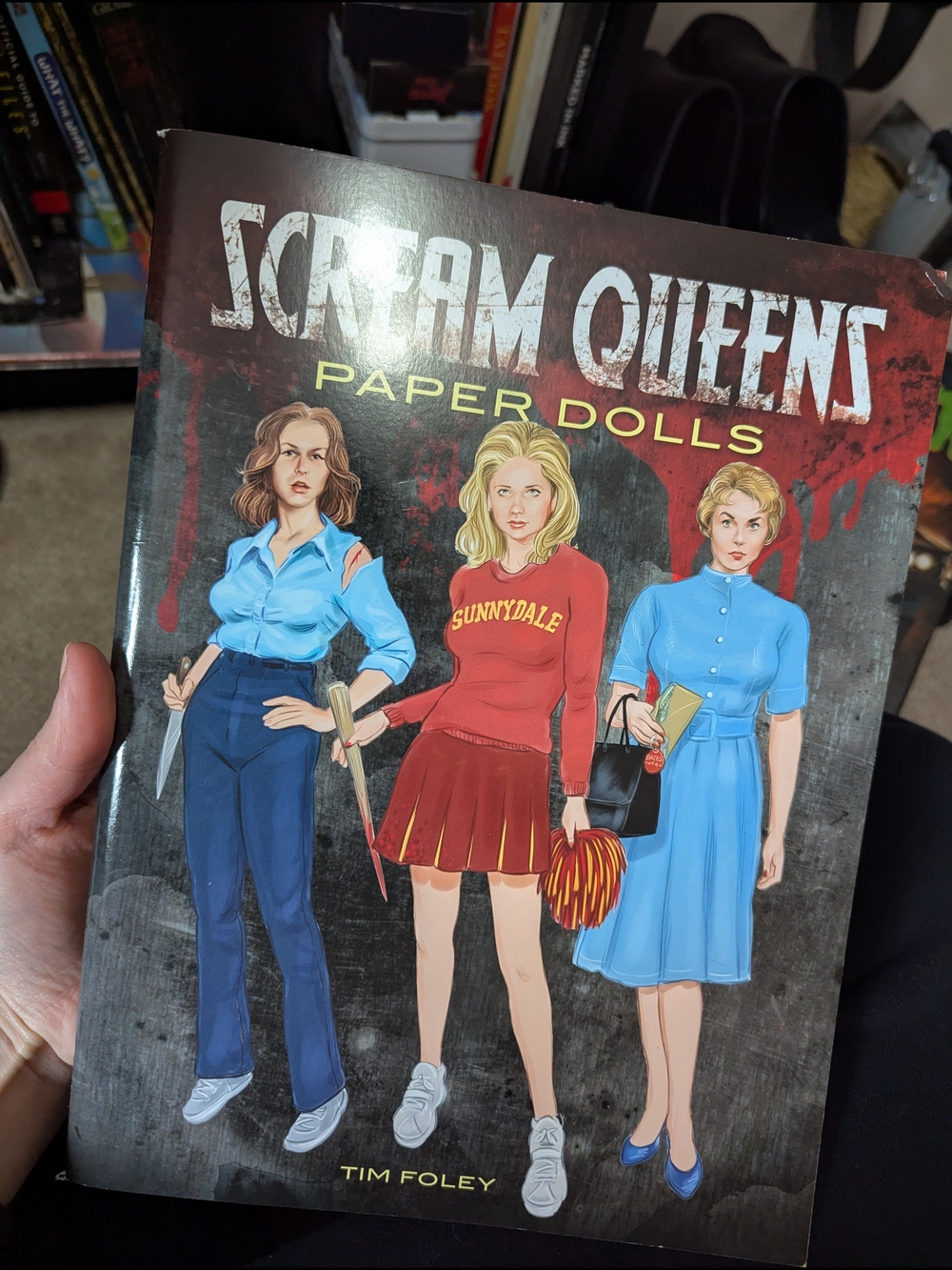 Scream Queens Paper Dolls Book - Red, Blue, Yellow Cover